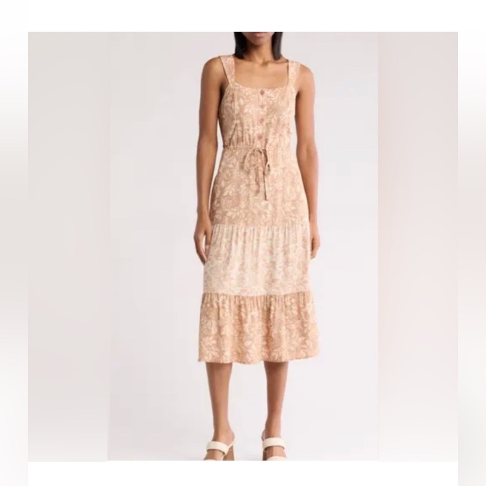 Lucky brand 100% Rayon midi dress size L